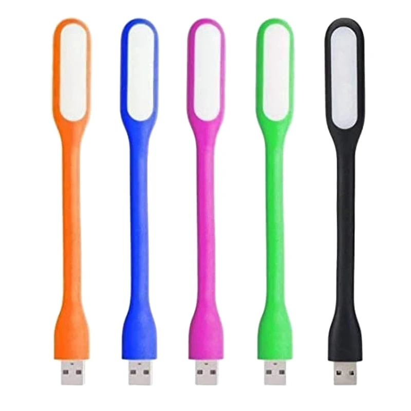 

5 шт.-гибкие светодиодные USB-лампы, портативные, светильник, с регулируемым углом наклона (разные цвета)