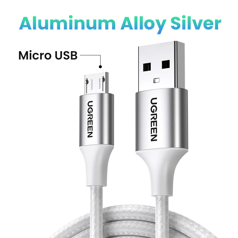 Кабель Ugreen Micro USB 2A для быстрой зарядки и передачи данных — фото товара
