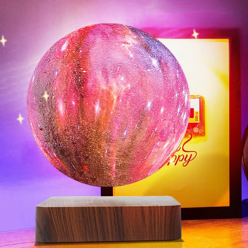 

6 Inch Maglev Galaxy Ball Romantic Atmosphere Night Light Decorations Send Friends Desk Magnetic Levitation Light Bulb Ornament