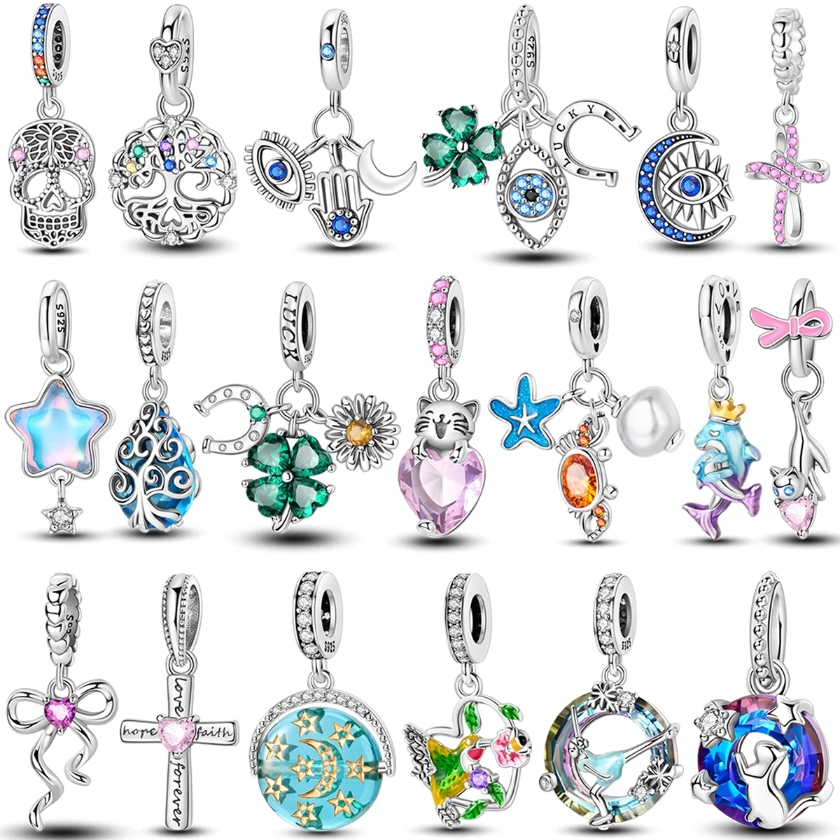 Женская серебряная подвеска с изображением милого кота бусины дерева жизни Луны