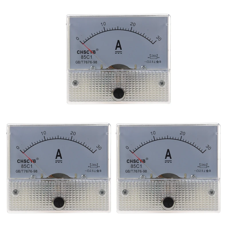 

3X 85C1 аналоговый измеритель тока DC 30A амперметр
