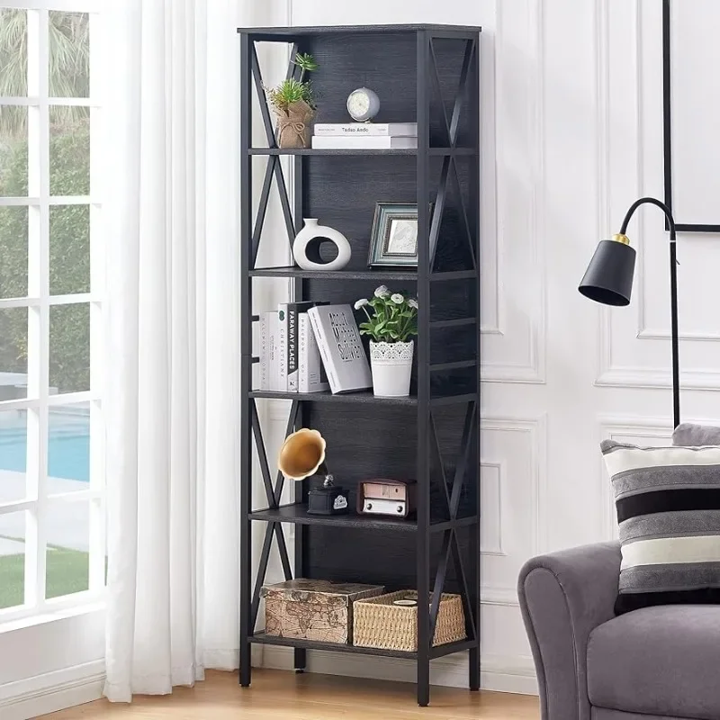 Книжная полка HOMISSUE 6-уровневая книжная металлические книжные полки и шкафы из