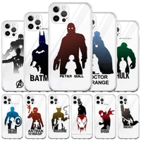 iron man spiderman shadow clear case for apple iphone 11 13 pro max 12 x 7 8 plus xr movil phone shell xs shockproof cover bag
