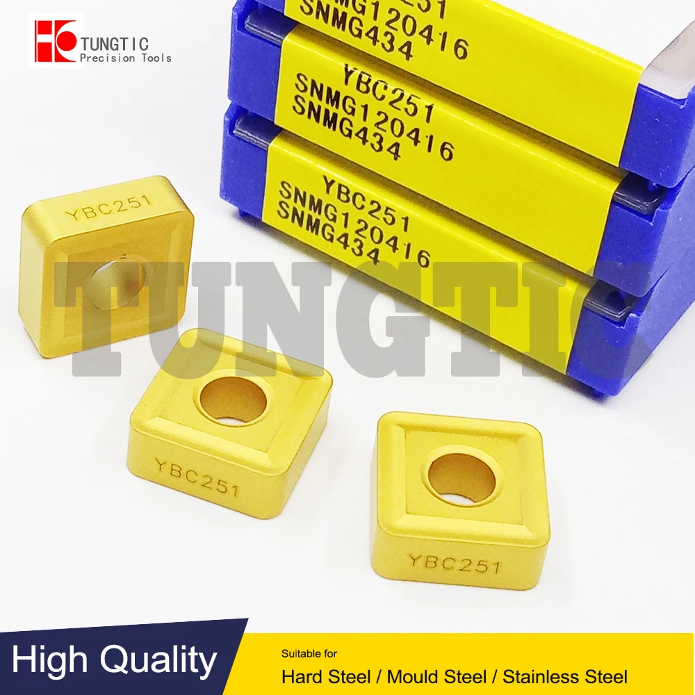 

SNMG120416 YBC251 Milling Cutter CNC Carbide Insert Lathe Cutting Tool Machining Metal Turning Tools SNMG 120416