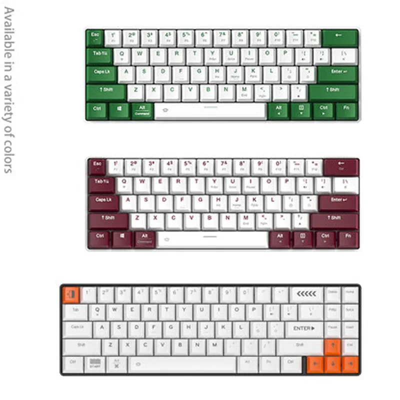 

Проводная Механическая игровая мини-клавиатура EK861/871 с Bluetooth, черная, красная, чайная, 61 клавиша, съемный кабель, портативная, для путешествий