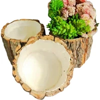 original ecological bark barrel vase flowerpot idyllic meat container christmas bouquet dry flower home decoration