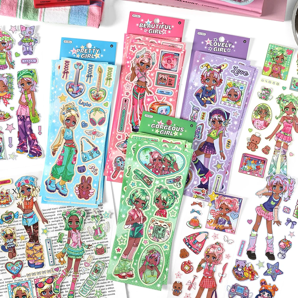 8 упаковок/лот декоративные свежие липкие наклейки серии Virtual Life