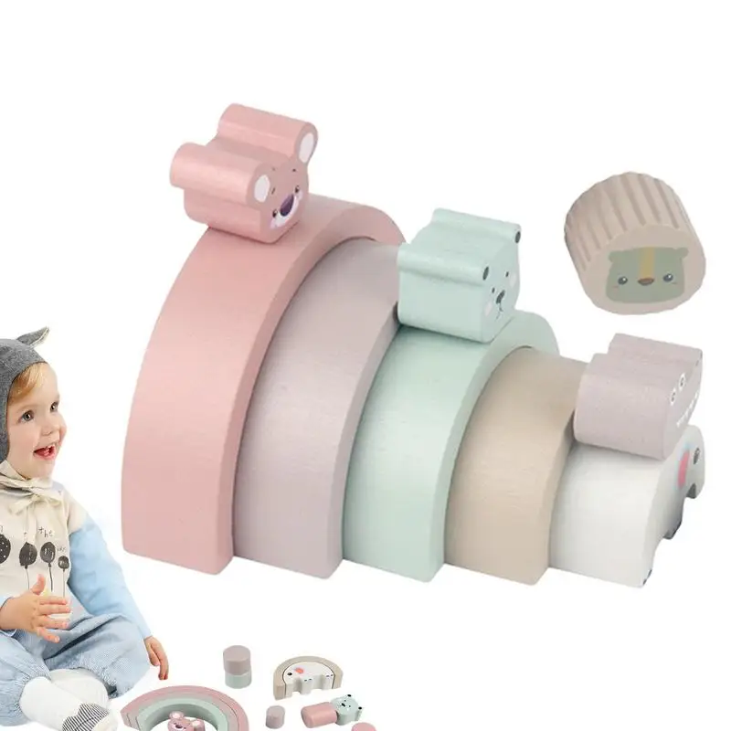 

Радужный укладчик Монтессори Радужная игрушка для раннего обучения для мелкой моторики Монтессори обучающие игрушки для детей