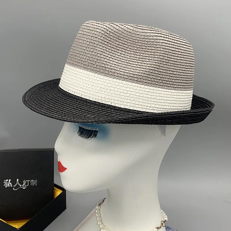 

Шляпа соломенная Женская в стиле унисекс, модная Панама от солнца в британском стиле, для отдыха и путешествий, Весенняя баскетбольная шапк...