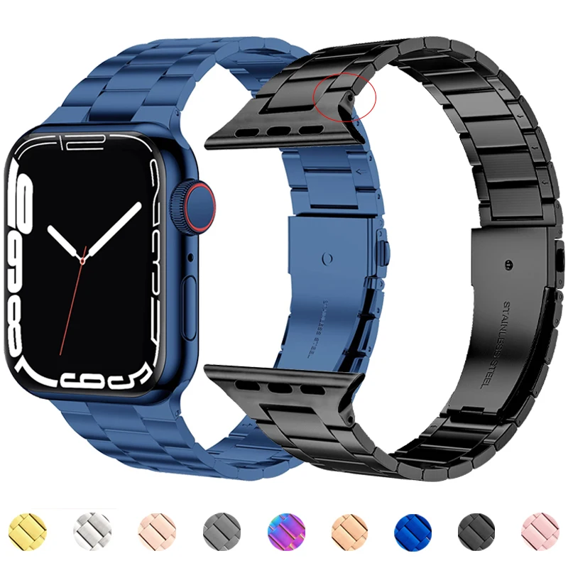 

Ремешок металлический для Apple Watch Ultra Band 49 мм 8 7 45 мм 41 мм, цельный адаптер из нержавеющей стали для IWatch Series 6 5 SE 44 мм 42 мм 40 мм