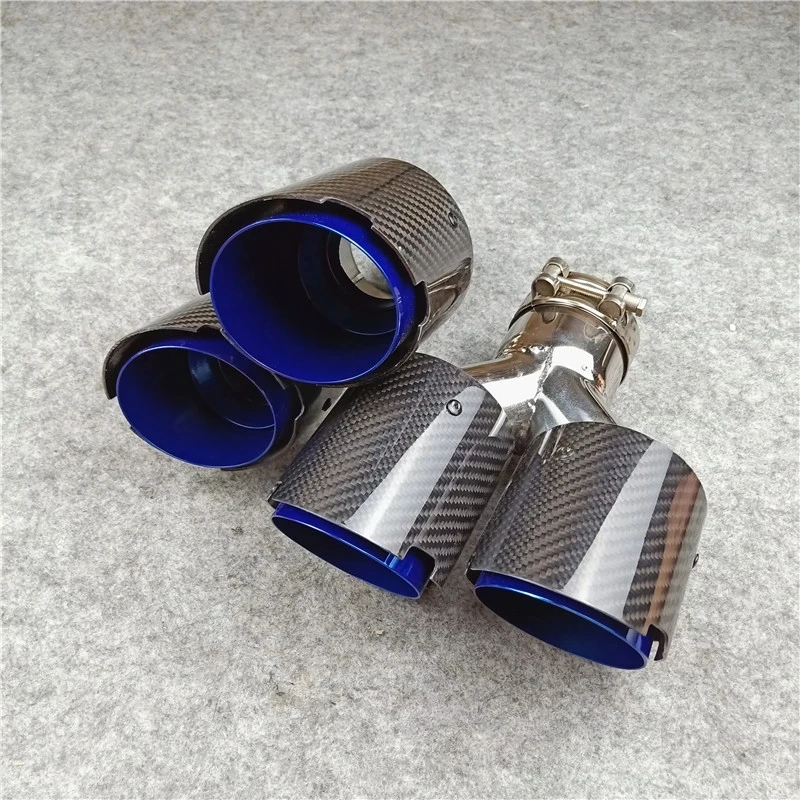 1 пара глянцевые насадки из углеродного волокна для глушителя 63 мм |