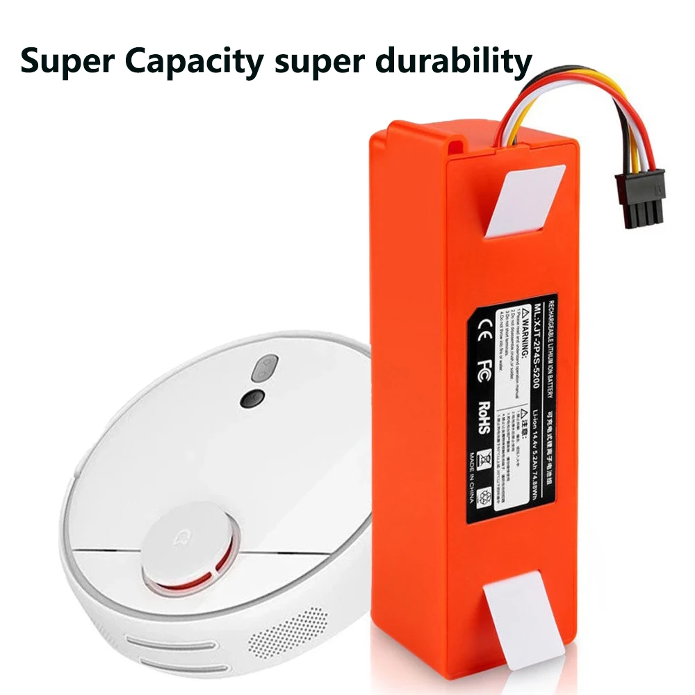 Фото Запасная батарея для робота-пылесоса Xiaomi Roborock S55 S60 S65 S50 S51 S5 MAX S6, 14,4 В, 12800 мАч, запчасти №3