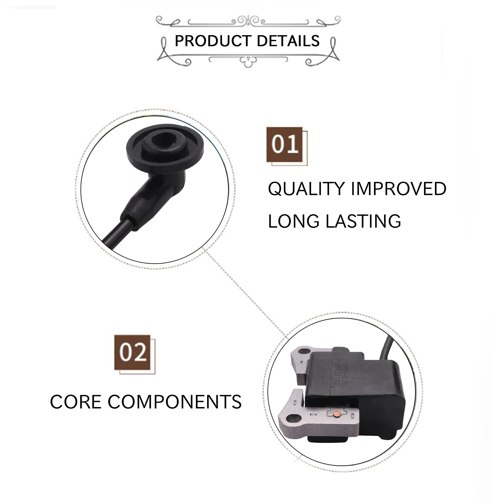 Катушка зажигания TLE43 для KASEI 1E40F-E 1E40F-E.3 BC-46 CG-430 BC46 CG430 кусторез триммер магнитный