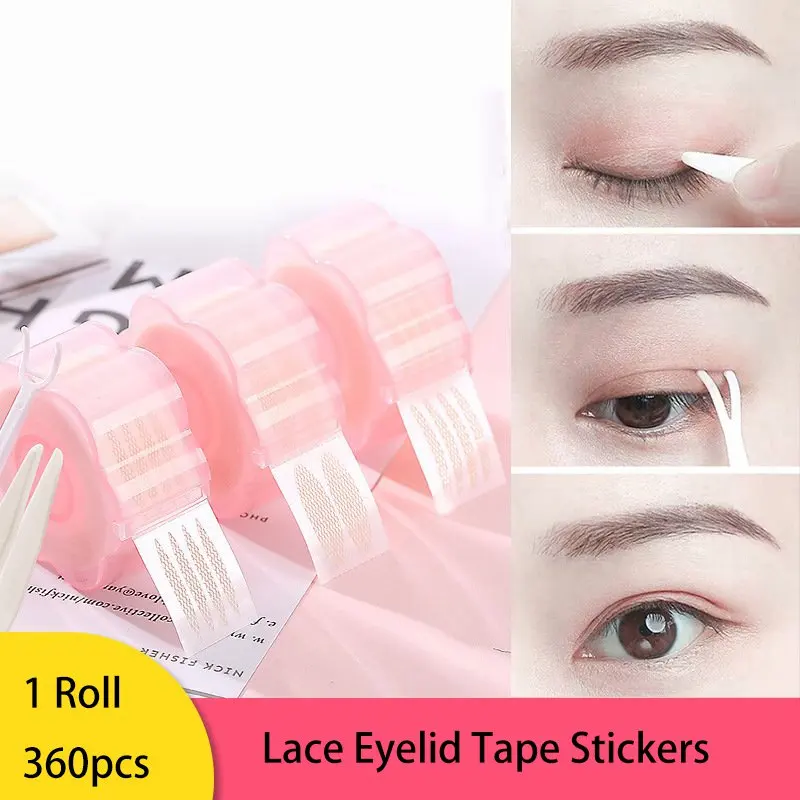 

360pcs Double Eyelid Tapes Lace Mesh Invisible Eyelid Stickers Self-adhesive Waterproof Makeup Tool Natural Eyelid Tapes