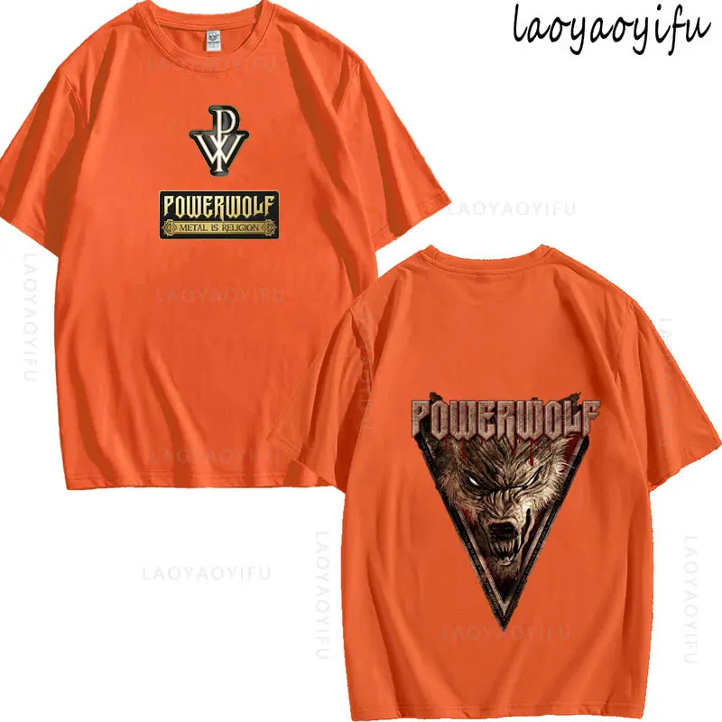 Crest Wolves Black от Powerwolf модная футболка из 100% хлопка мужская двусторонняя молодежная