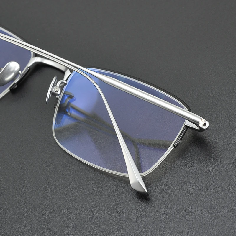 Деловая оправа для очков с краями из чистого титана Мужская Золотая элегантная