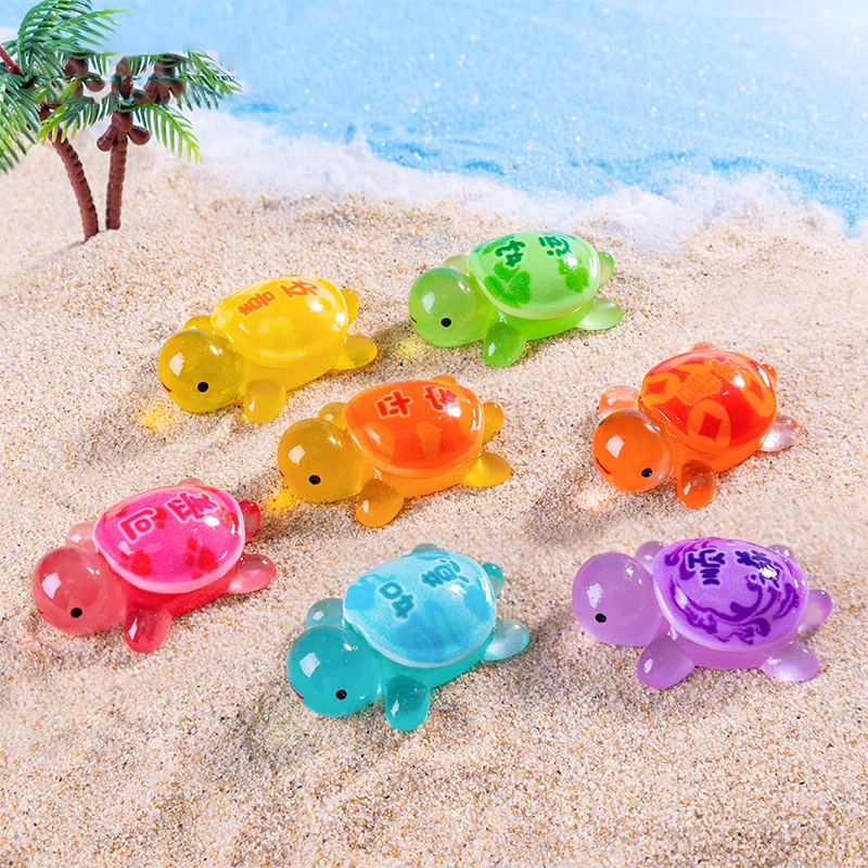 Мультяшная милая светящаяся удача богатство черепаха аквариум миниатюрная