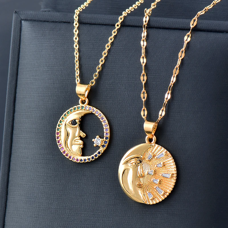 

SINLEERY Fashion Stainless Steel Necklace For Women Blue White Red Black Enamel Chain Gold Color Choker Jewelry 2022 XL310 SSP