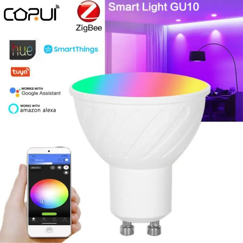 

TUYA Zigbee 3.0 GU10 5W RGBCW Bulb Smart LED Lamp Spotlight Light Bulb Work With Smart Life Alexa Home Assistant Smartthings