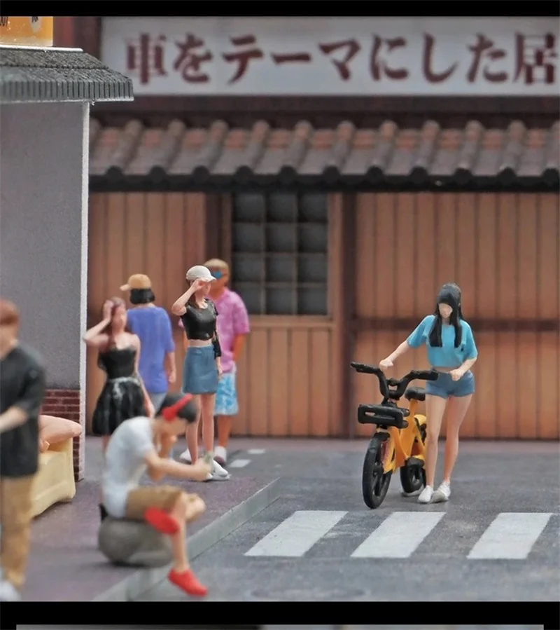 1:64 масштаб модель 1 шт. Реалистичная фигурка из смолы для езды на велосипеде