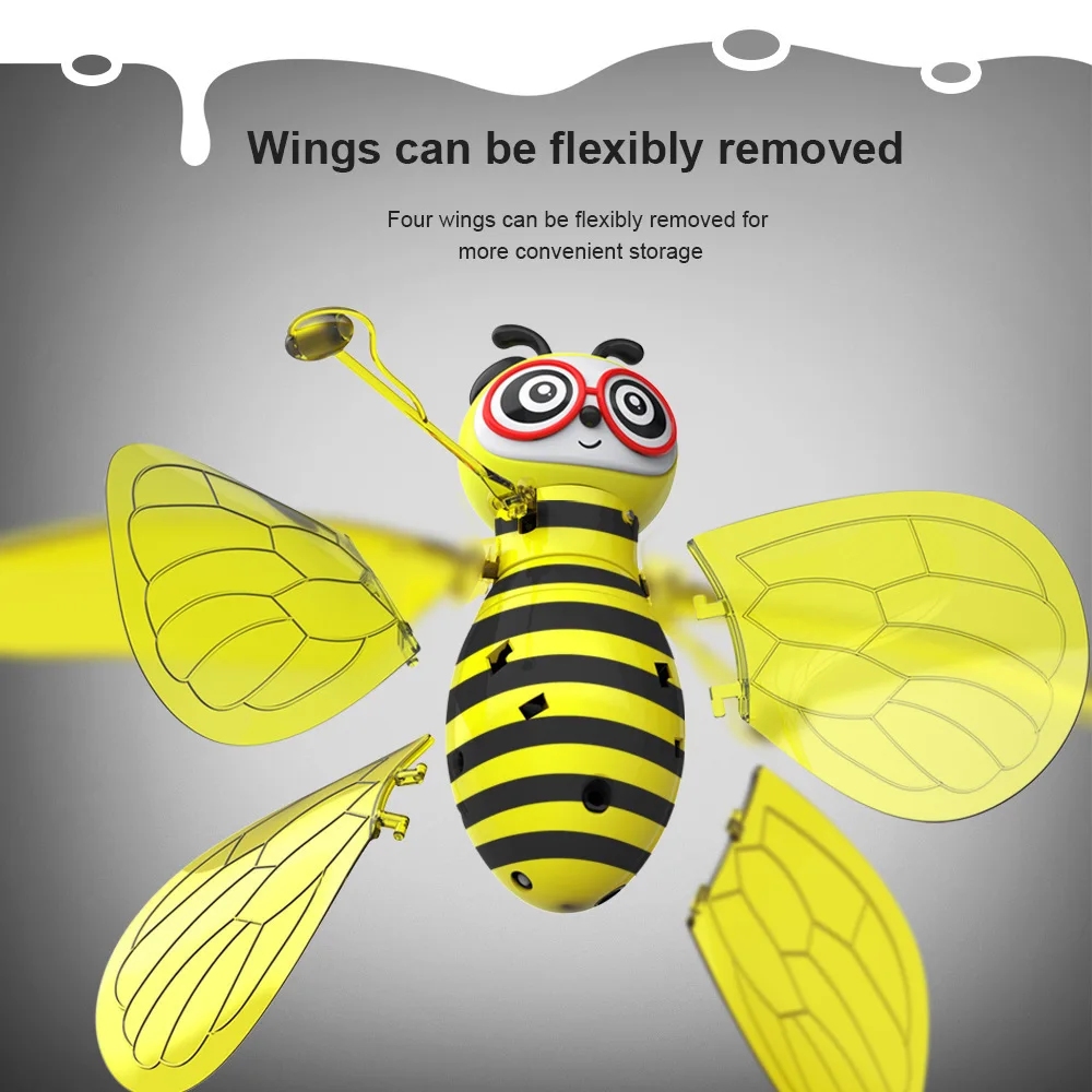 RC Mini Infraed Sensor Bee Remote Hovering Flying Induction Minion Drone Toy Built Battery Flight Flash Lamp Aircraft Child Toys enlarge