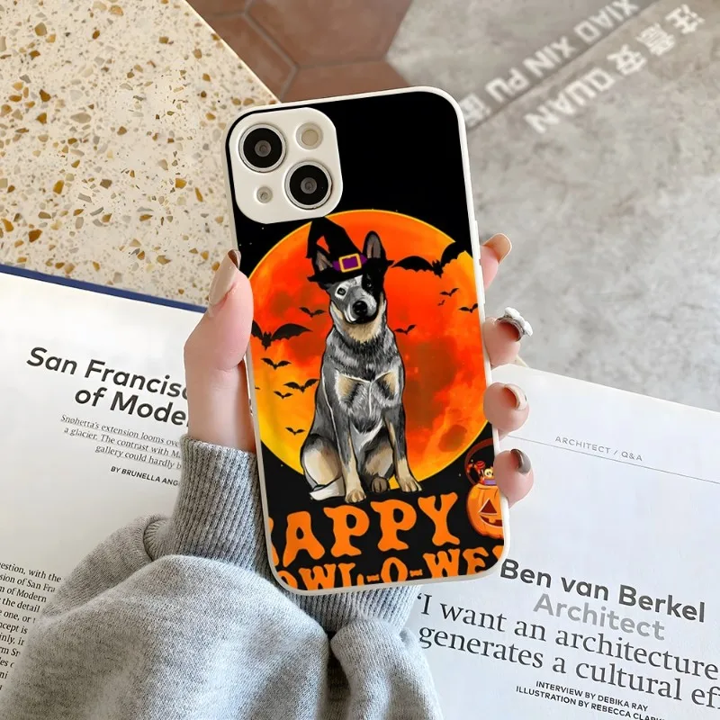 Забавный Австралийский чехол для телефона с рисунком крупного рогатого скота на Хэллоуин для IPhone 14 12 13 11 Pro Max Mini X XR XS Max 7 8 Plus карамельных цветов