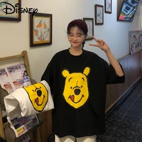 disney winnie the pooh summer cotton breathable over size short sleeved couple top student cute cartoon round neck t shirt