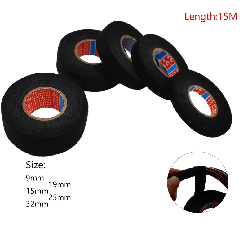 1 шт. термостойкая клейкая основа для автомобильного кабеля ширина 9/15/19/25/32 мм