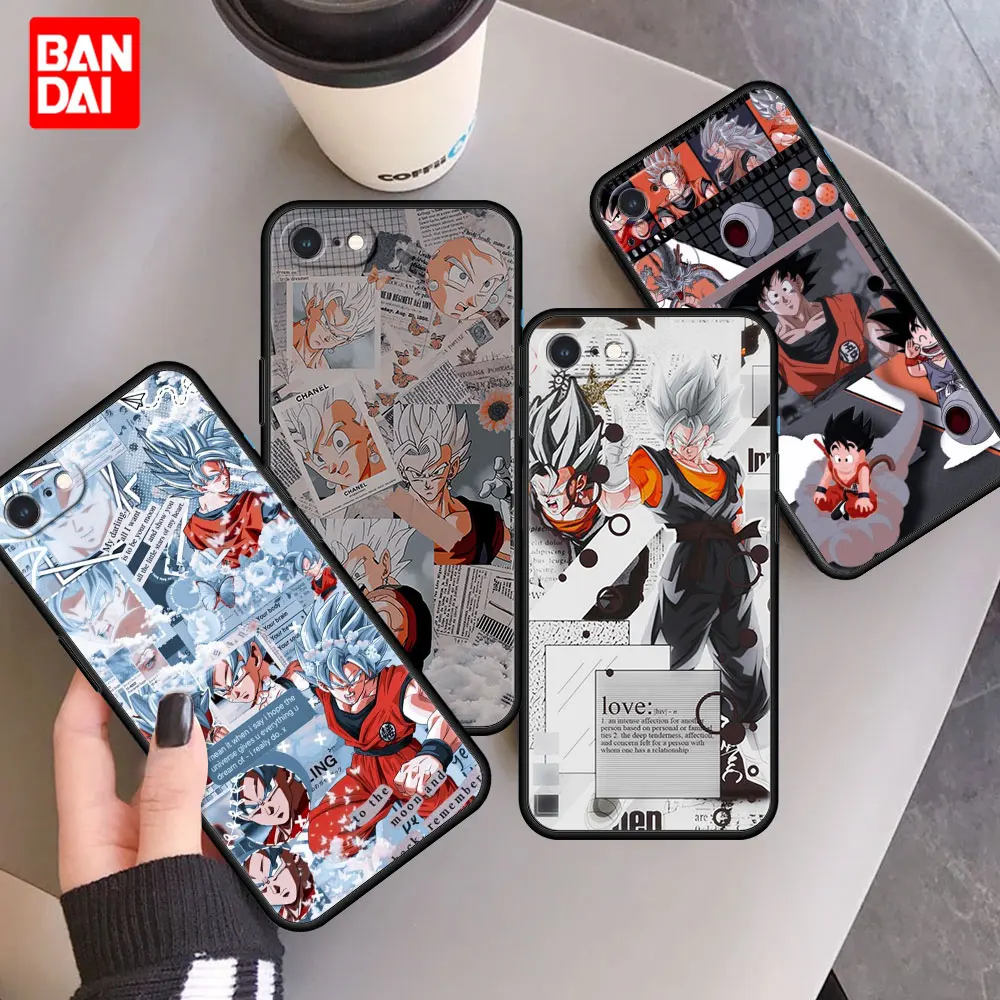 

Japan Anime Dragon Ball Case for iPhone 6 6S 7 8 SE 2020 X XS XR Plus Max Cover Couple Casing Silicone Matte Fashion Phone Black