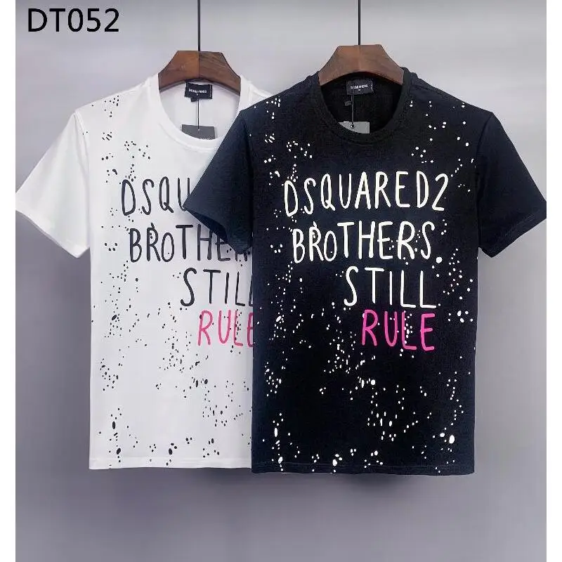

DSQUARED2 мужская модная трендовая Повседневная футболка с буквенным принтом с коротким рукавом топы футболки DT052