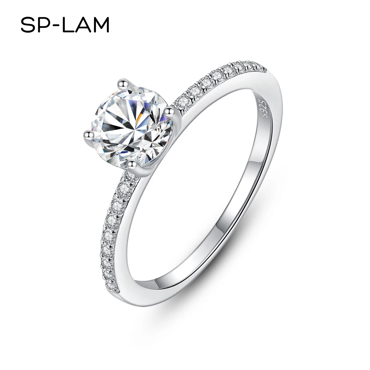 S925 Wedding Engagement Moissanite Ring Luxury 1 Carat 925 Sterling Silver Rings For Women With GRA Certificate Fine Jewelry