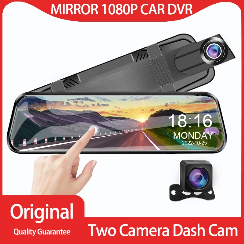 

Acceo Mirror Camera for Car Touch Screen Video Recorder Rearview mirror Dash Cam Front and Rear Camera Mirror DVR Black Box