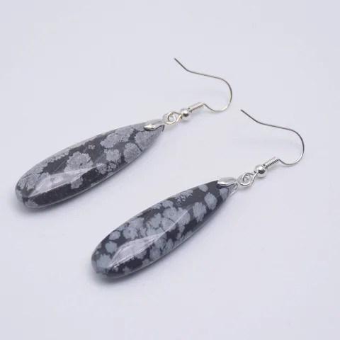 Серьги-подвески из камня, медные, женские