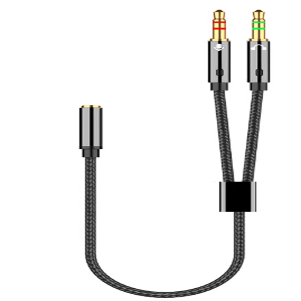 

Length 0.6m Splitter headphone for computer 3.5mm female to 2 male headset microphone audio splitter cable headset to PC adapter