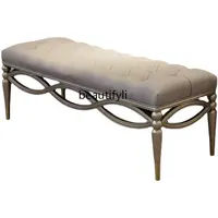 zq American-Style Solid Wood Soft Bag Bed End Stool Bedroom Bed Sofa Bedside Stool Small Apartment Shoes Changing Bench
