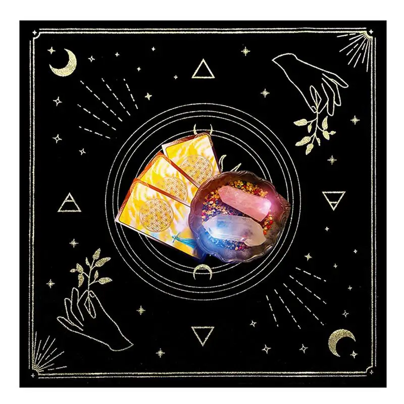 

Tarot tablecloth Thickened Bronzing Pattern Tarot Cloth Flannel Tarot Table Cloth for Reading Wiccan Supplies and Tools