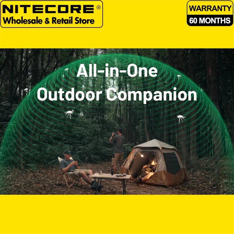 Фото NITECORE EMR25 Многоцелевой портативный электронный ультразвуковой отпугиватель вредителей и внешний аккумулятор для кемпинга, рыбалки и дома №2