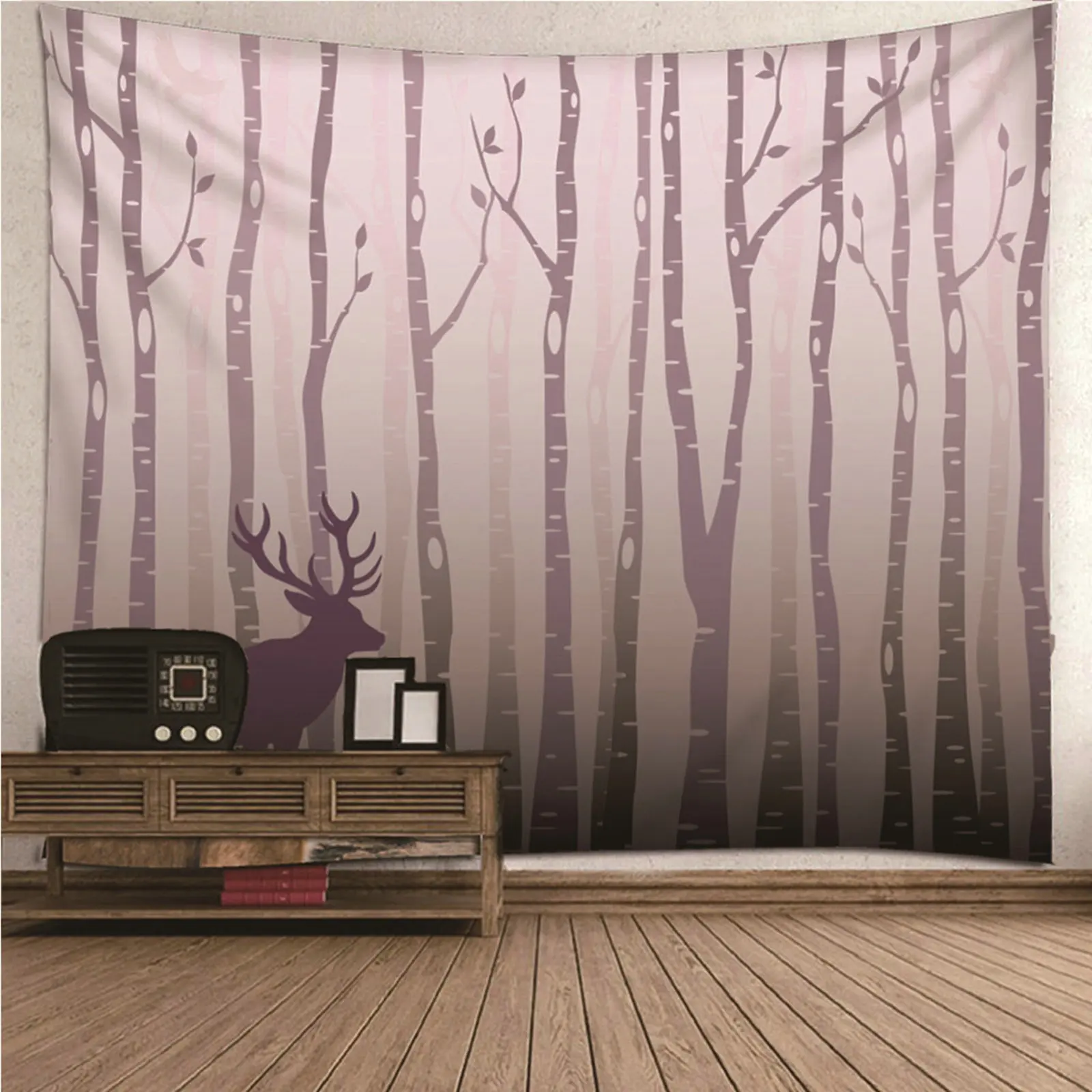 

Home Decor Room Small Tapestry Decor Trippy Mandala Hippie Woods & Deer Wall Hanging Blanket Dorm Art Decor Covering