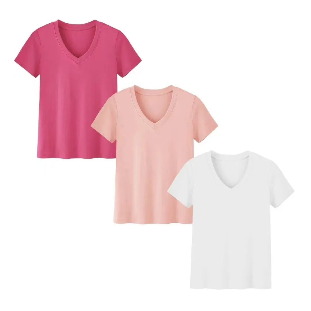 Фото Женский повседневный комплект из вязаной футболки с высоким воротом и коротким рукавом, однотонный, с цветовыми блоками, пуловер, спортивный костюм свободного кроя №2
