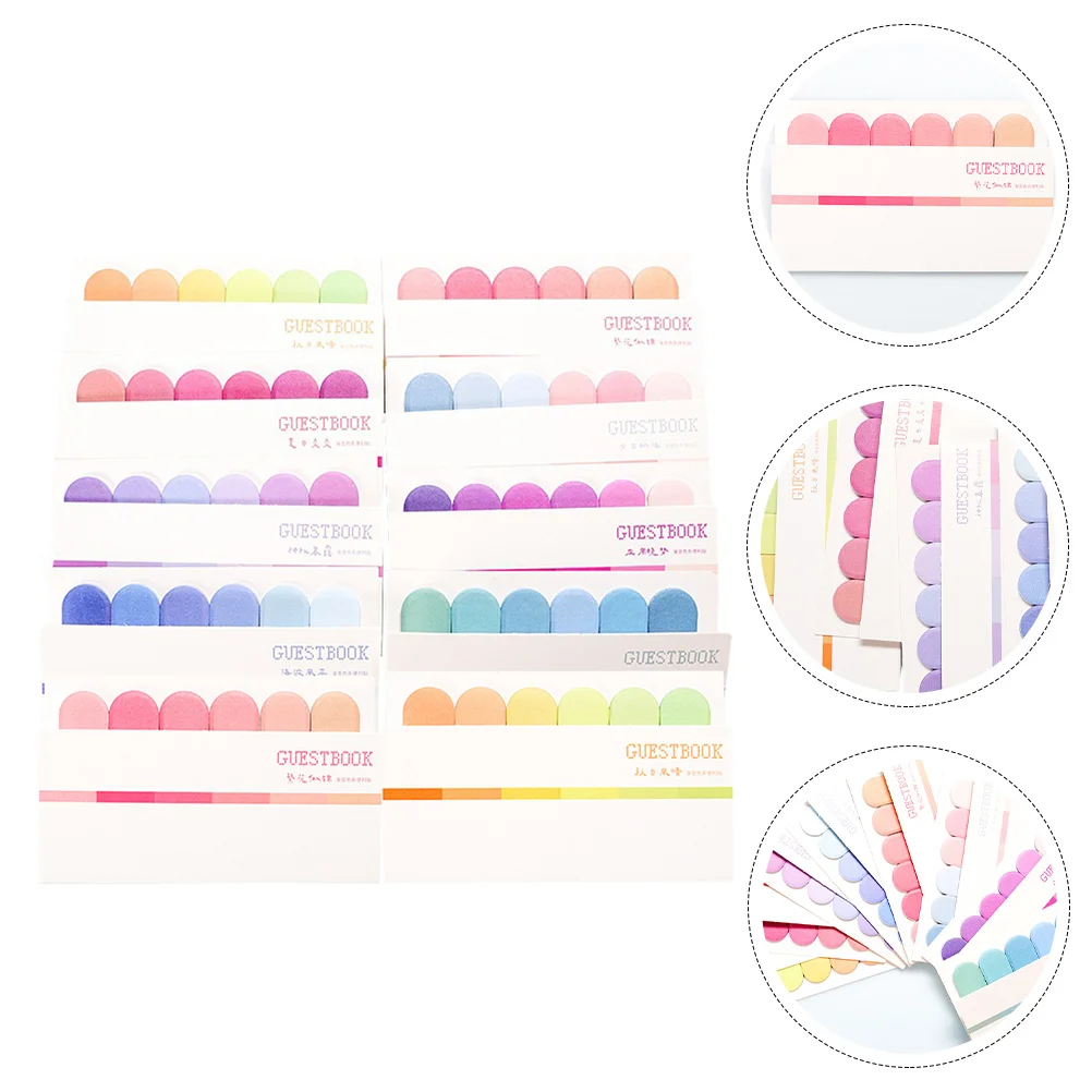 

10Pcs Tabs Page Marker Student Accessory Colorful Page Mats Self-adhesive Page Labels for Family School