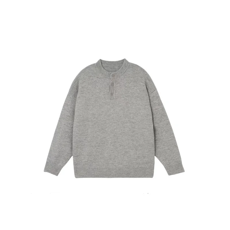 Мужской трикотажный свитер-поло с воротником-поло стирающийся в машинке