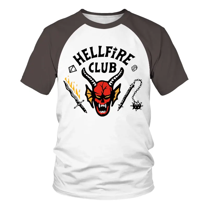 

Japanese Hellfire T Shirt Hip Hop Raglan Print Top 100 Pieces Street T Shirt Summer Boy Girls Print Unisex Anime Retro