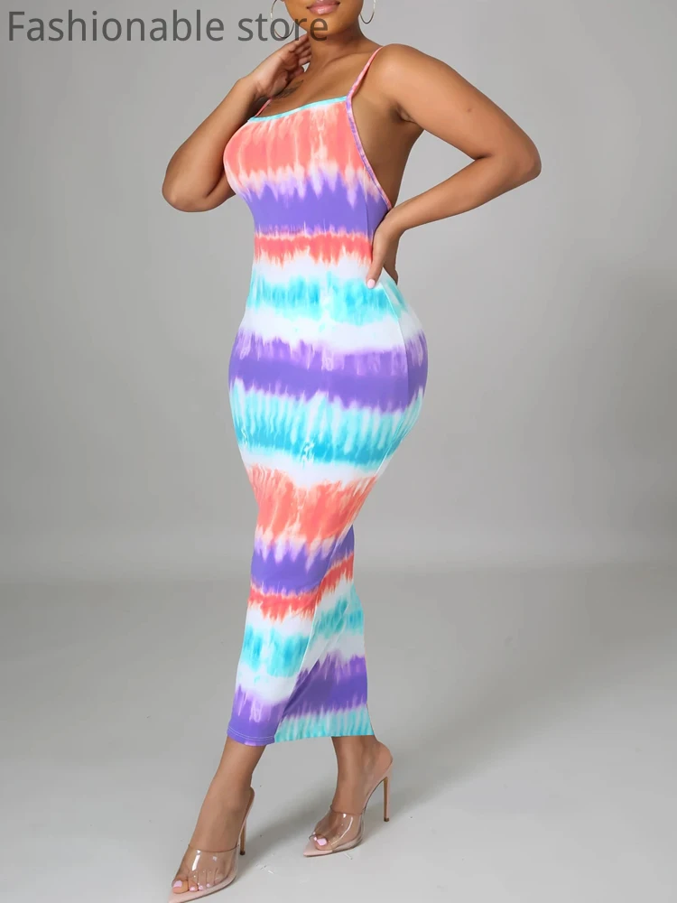 

Приталенный женский с принтом квадратный воротник без рукавов с открытой спиной