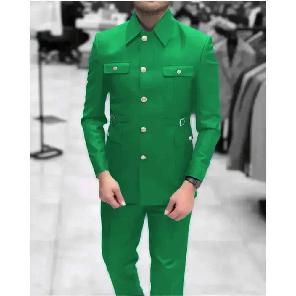 Мужской воротник-стойка в китайском стиле элегантные костюмы для мужчин