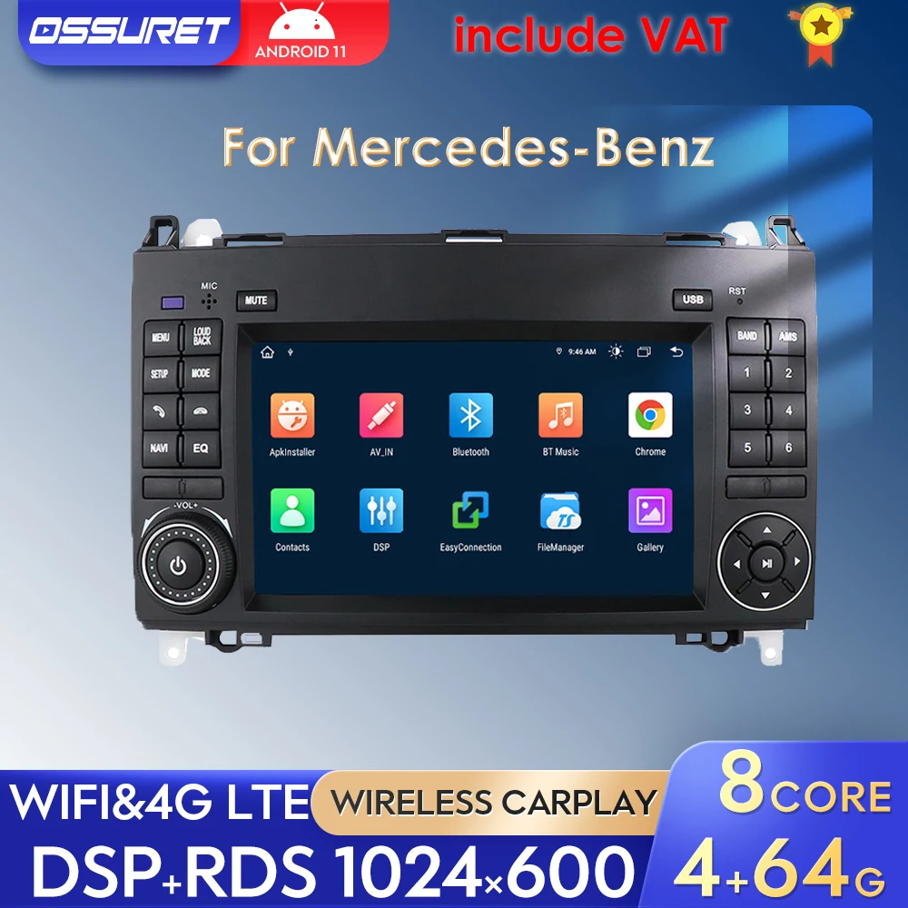 Автомобильный радиоприемник AI CarPlay Android11 стерео Мультимедийный Плеер для Mercedes-Benz
