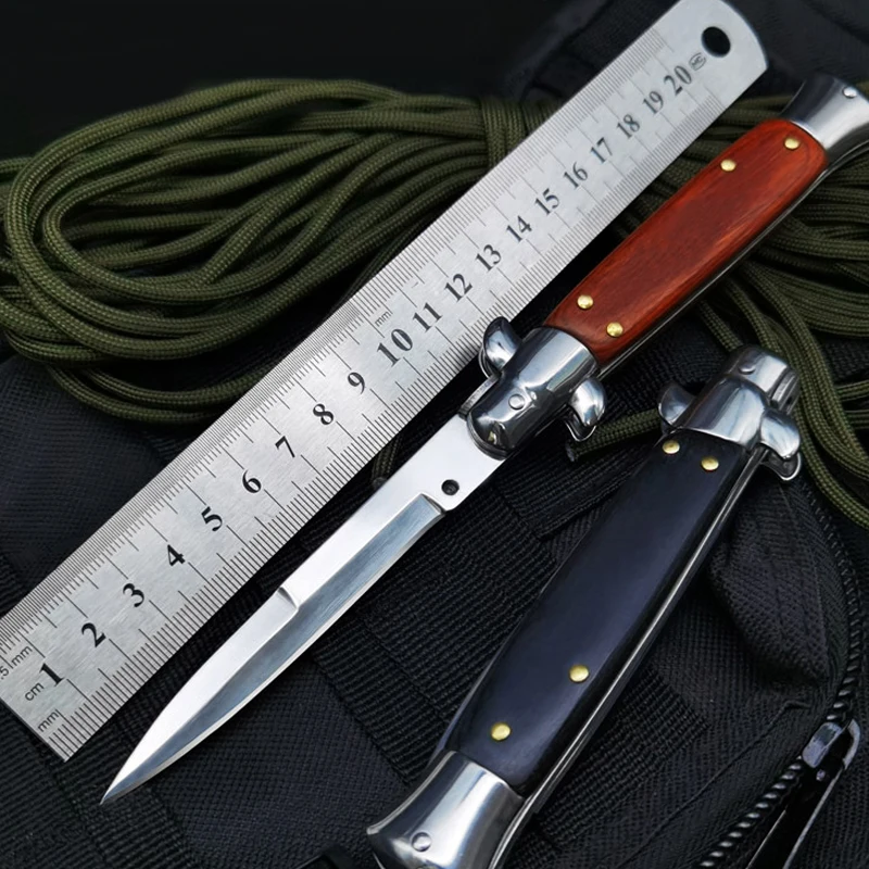 

Тактический нож из дамасской стали 9,25 дюйма, карманный складной нож для кемпинга, охоты, выживания, лезвие 7CR15MOV + деревянные ручные уличные н...