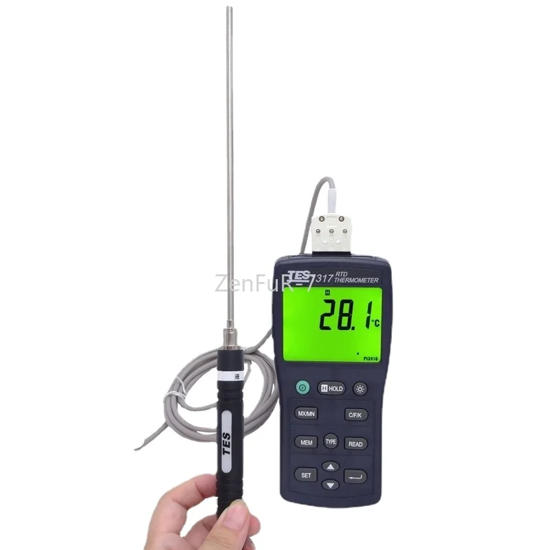 

TES-1317/1318 Platinum Resistance Thermometer Thermometer PT100 Platinum Resistance Probe