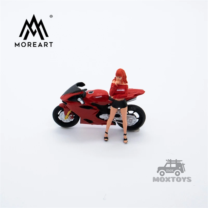 

MoreArt 1:64 Orange Haired Motorcycle Girl Doll set