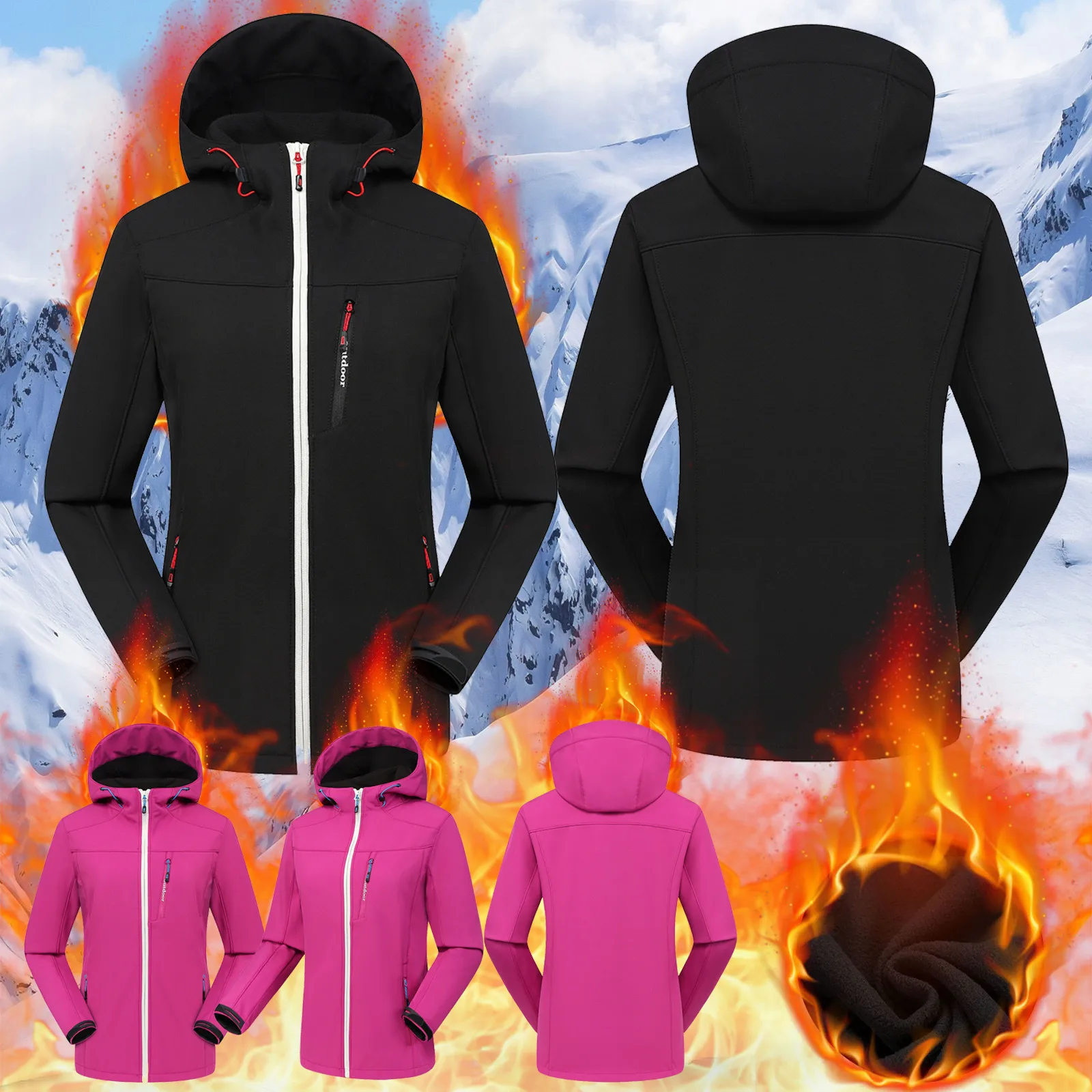 

Couple Jacket Womens Hooded Jackets Winter Coat With Hat Fleece Boil Wool Jacket Women Jacket Woman Warm Sports Jacket Women