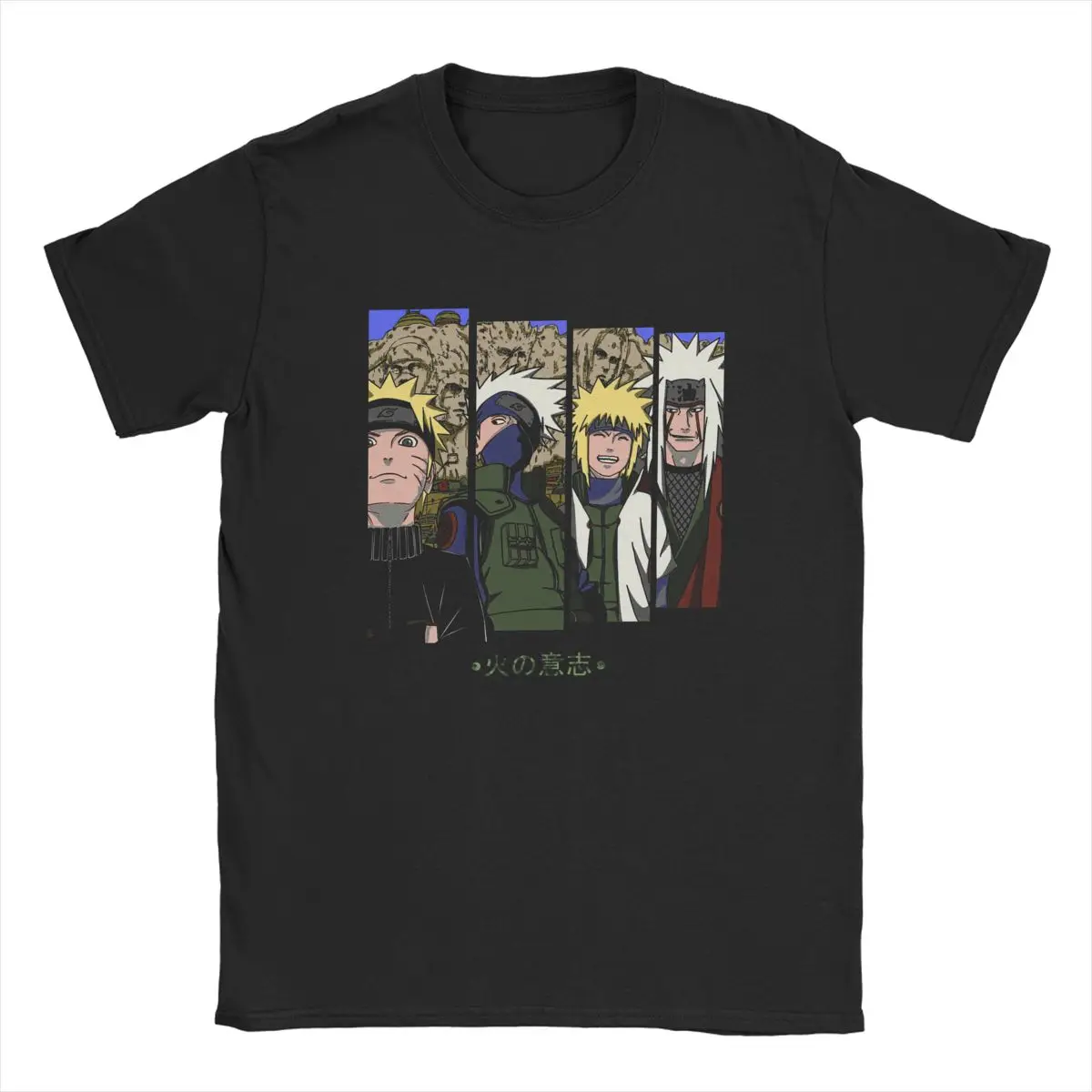 

Casual Naruto Bandai The Will Of Fire T-Shirts Men O Neck Pure Cotton T Shirt Anime Short Sleeve Tee Shirt Plus Size Clothes